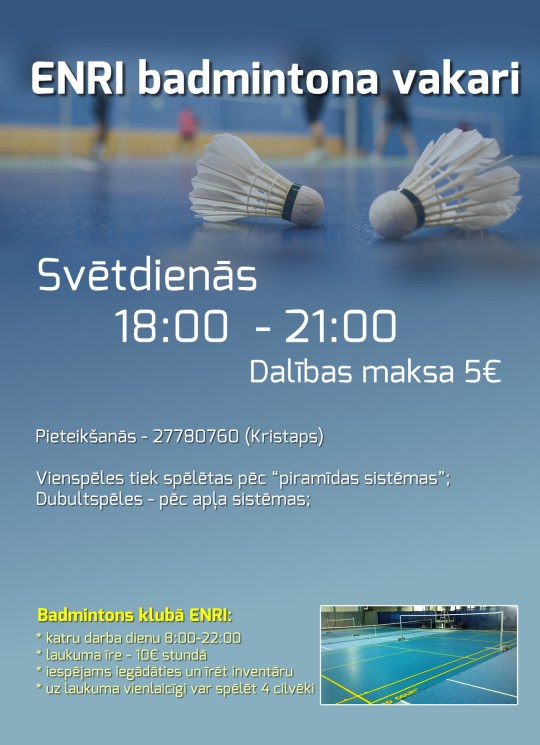 ENRI badmintona vakari